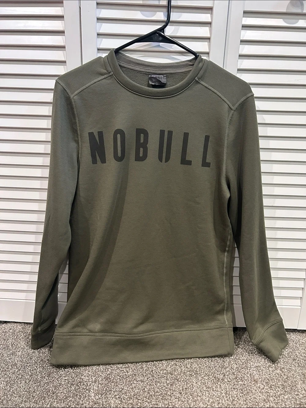 NOBULL Olive Green Logo Crewneck Sweater